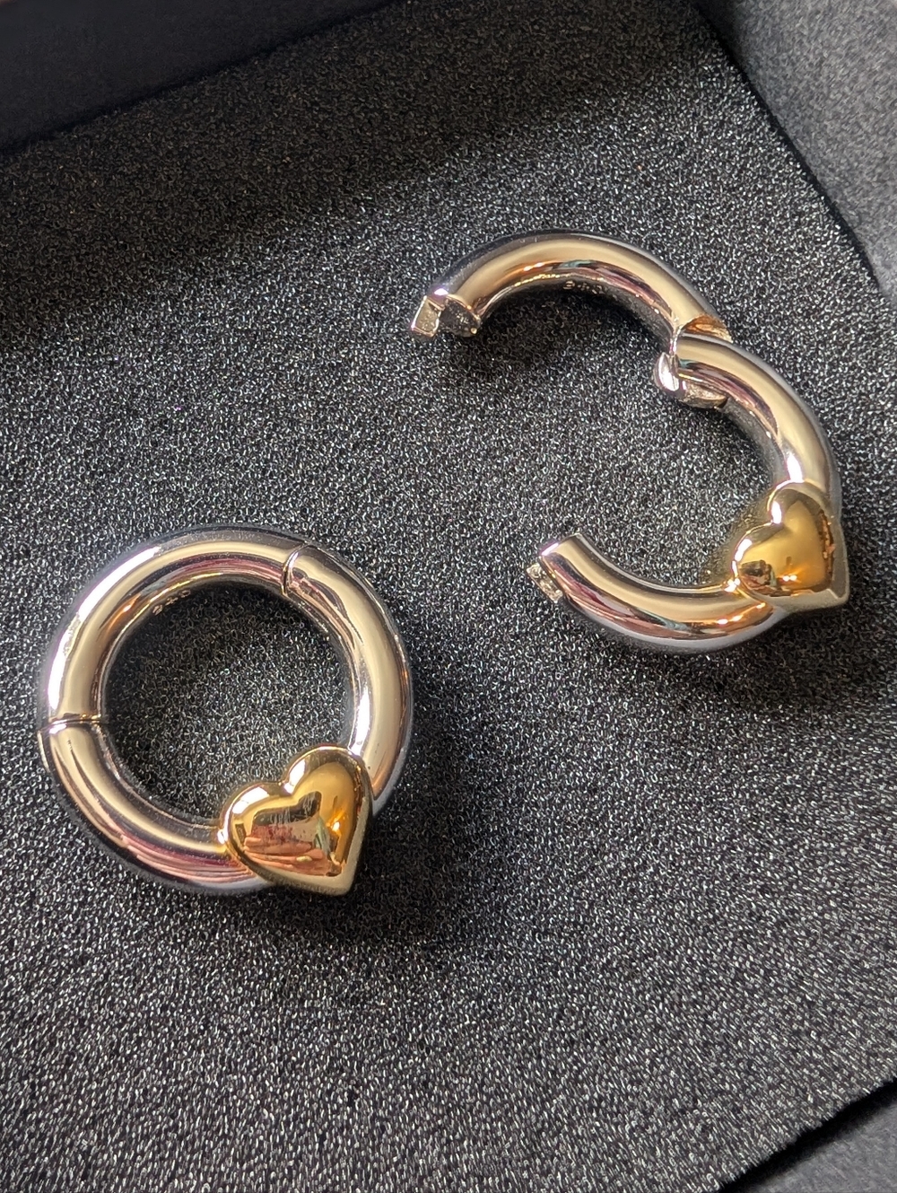 Ask & Embla Two-Toned Harrow Heart Clicker Hangers - Picture 6 of 6